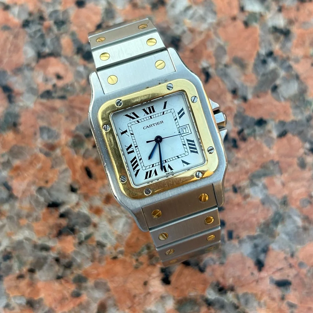 Cartier santos Carree 2961 Automatic two tone watch - Picture 14 of 15